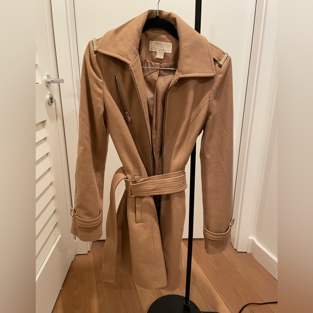 Tan Michael Kors mid length coat